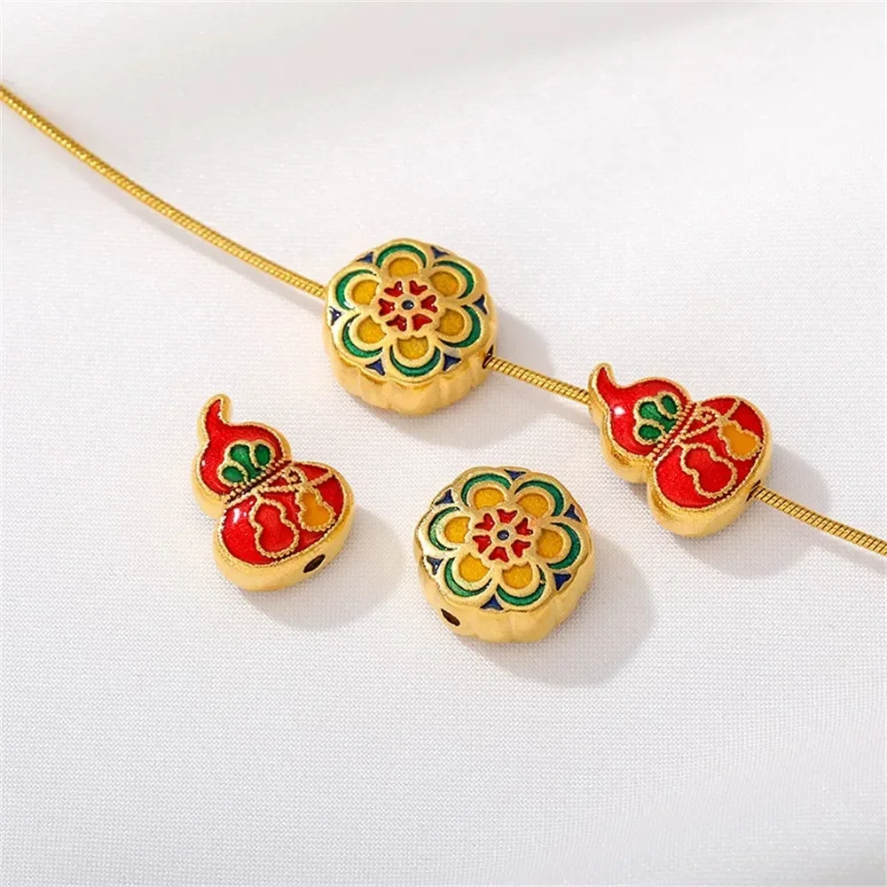 Sand Gold Roasted Blue Jade Rabbit Goldfish Flower Separated Beads Scattered Beads DIY Hand Woven Bracelet Necklace Accessories
