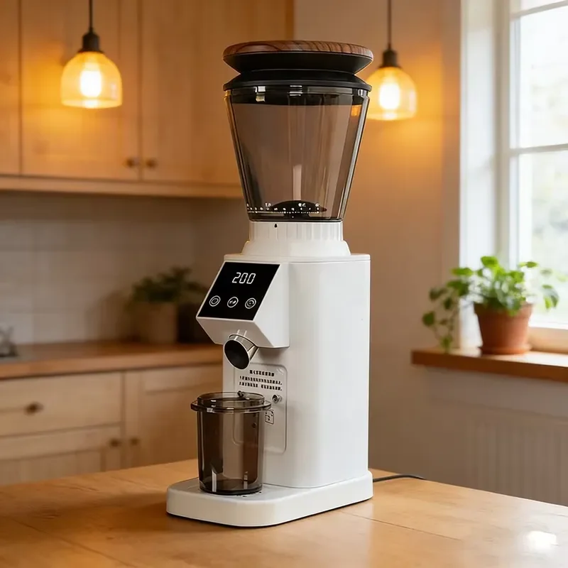 Electric Coffee Bean Grinder 48 Level Grinding HD Touch Screen Plasma Anti Fly Powder Professional High Definition Mill
