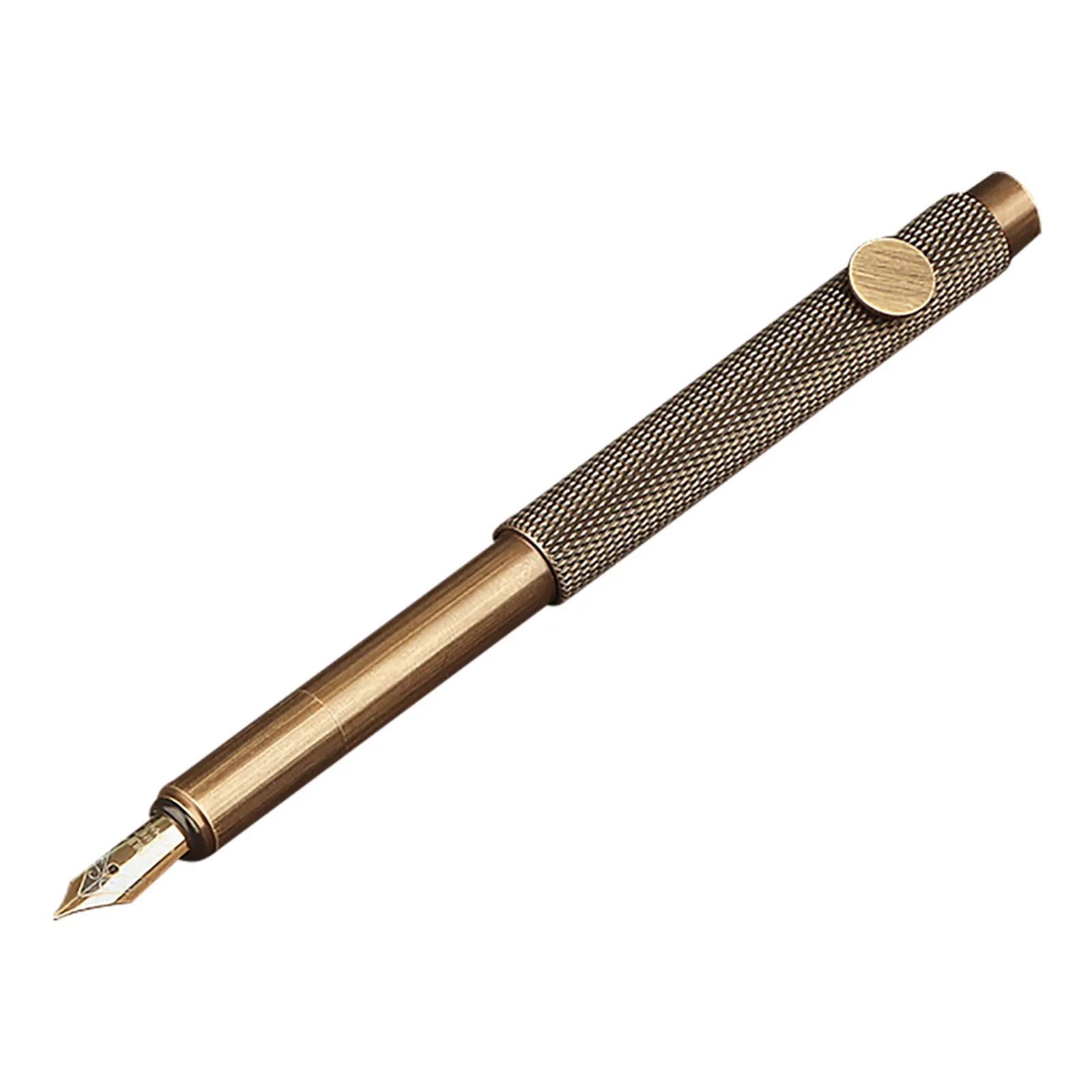 

Retro Brass Fountain Pen Mini Portable 0.5mm Fine Tip Smooth Writing Instrument for Calligraphy Art Writing Training