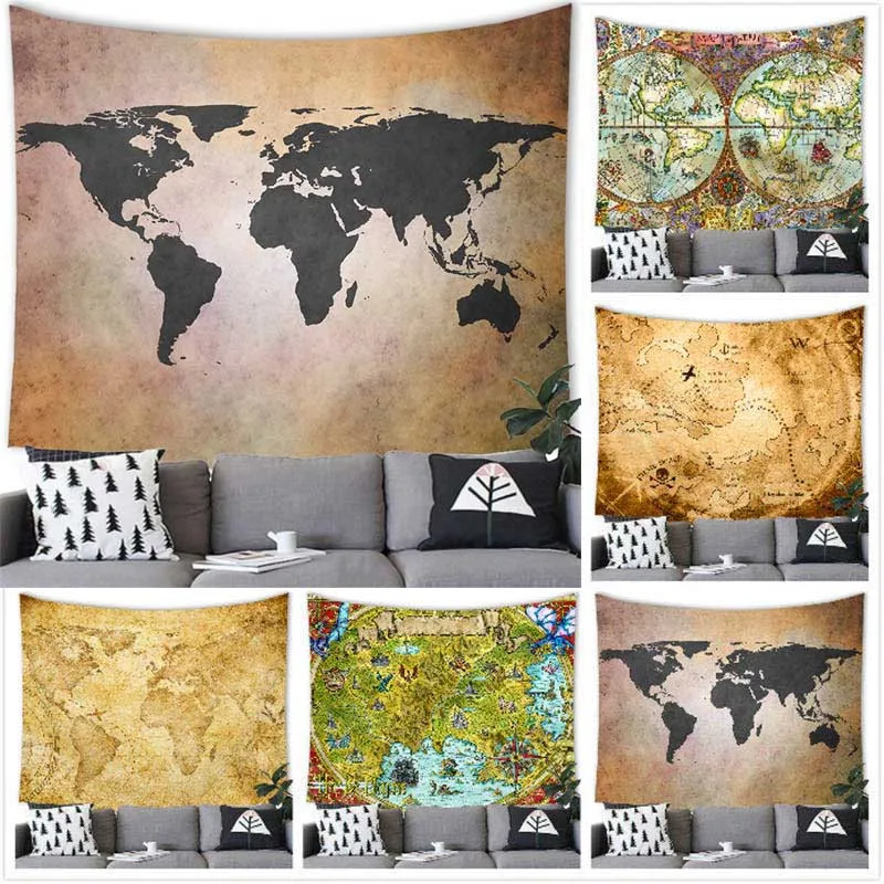 World Map Tapestry Wall Hanging World Map Navigation Decor Tapestry Wall Hanging Map Home Room Decoration Background Wall Decor