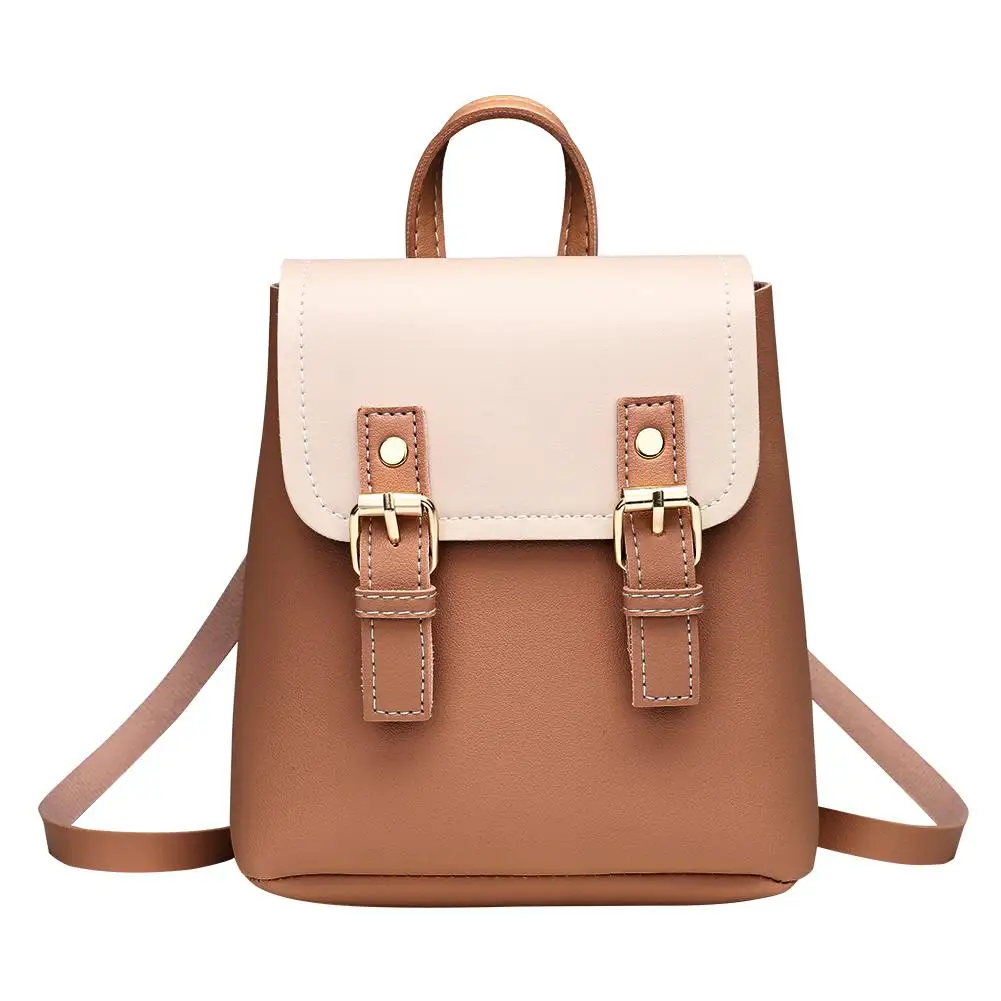 

Candy Color Women Small Backpack Waterproof Splicing Hit Shoulder Bags School Bags for Teenage Girls Casual Student School Bag