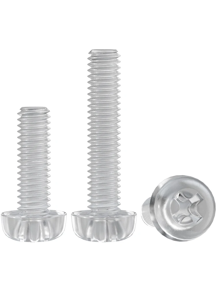 Dado esagonale e bullone a vite in acrilico/nylon - M3-M8, testa a croce rotonda