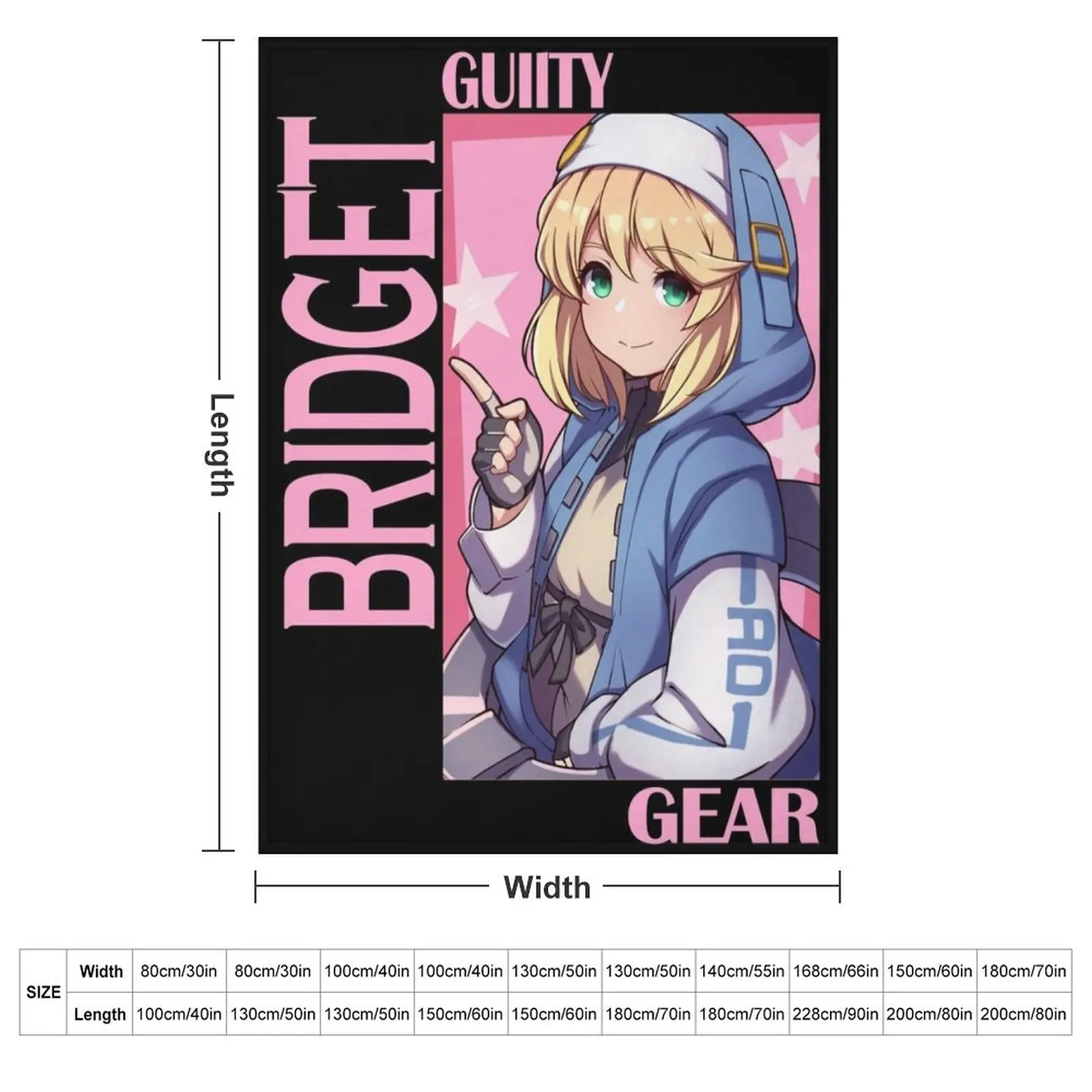 Guilty Gear Bridget Throw Blanket couch cozy soft plush fuzzy picnic outdoor blanket