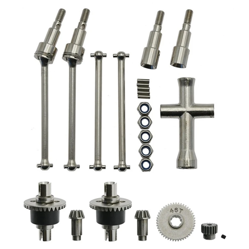 Metal Differential and Drive Shaft Set for SCY 16101 16102 16103 16201 Pro 1/16 Brushless RC Car Upgrades Parts