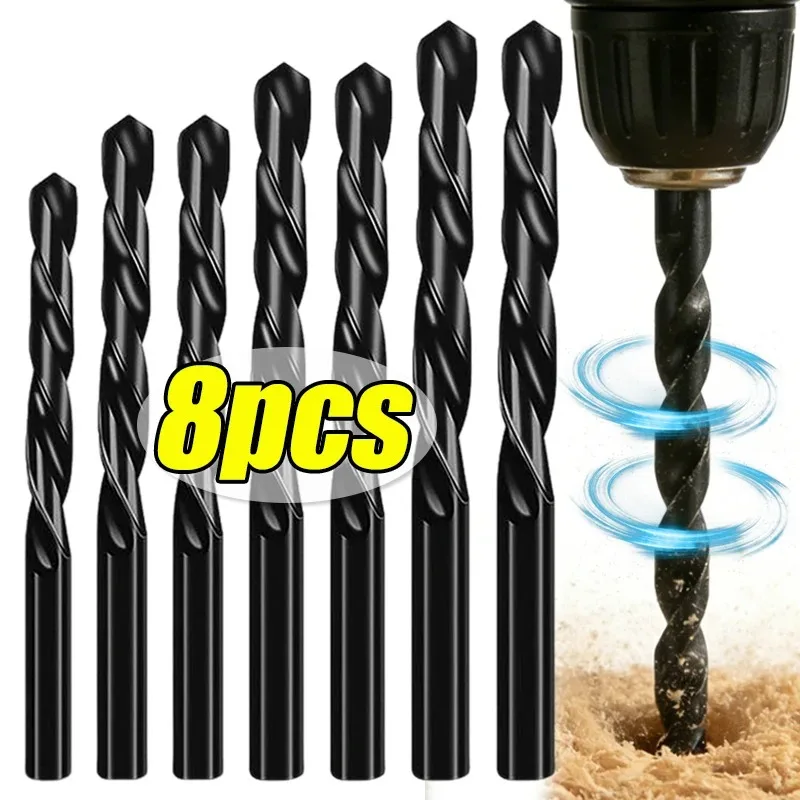 

5-10 мм электрическое спиральное сверло из быстрорежущей стали, ударное сверление для дерева, металла, пластика, резак для отверстий, сверла, ручные электроинструменты