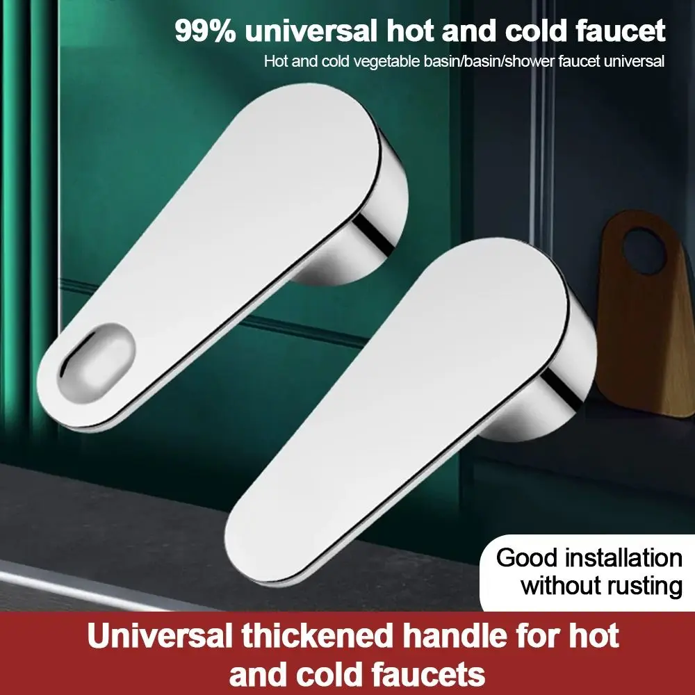 

New Durable Portable High Quality Universal Faucet Handle Thicken Silver Quick Open Valve Dish Basin Handle