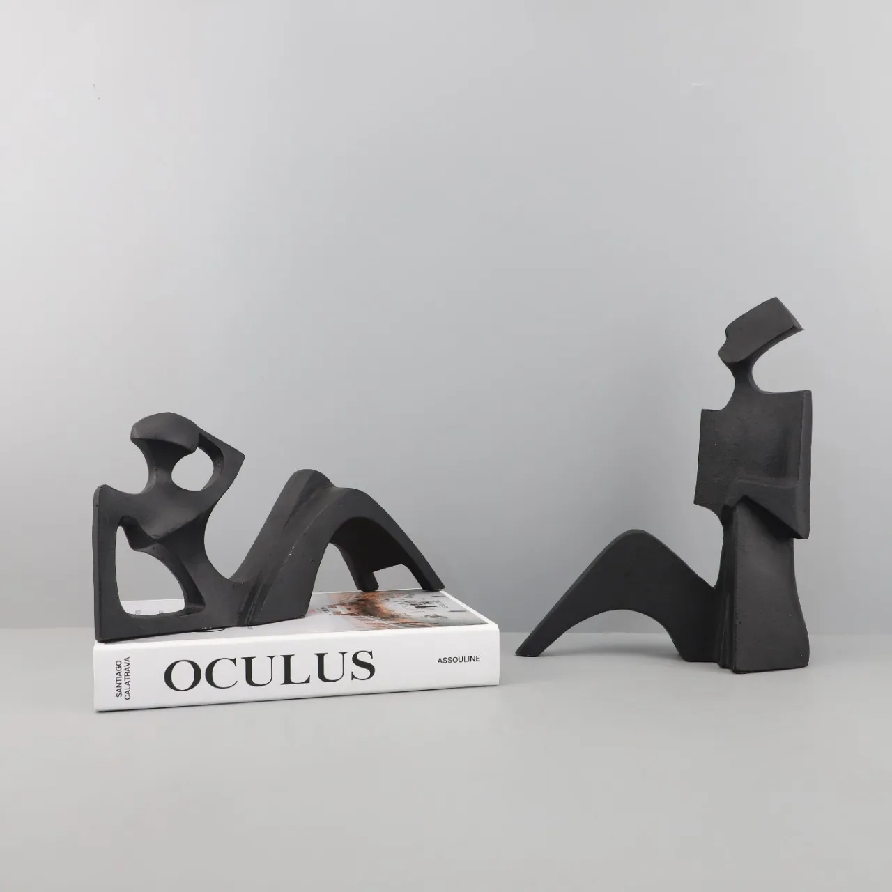 

Creative minimalist black cast iron abstract figure ornament office dining bedroom home decoration