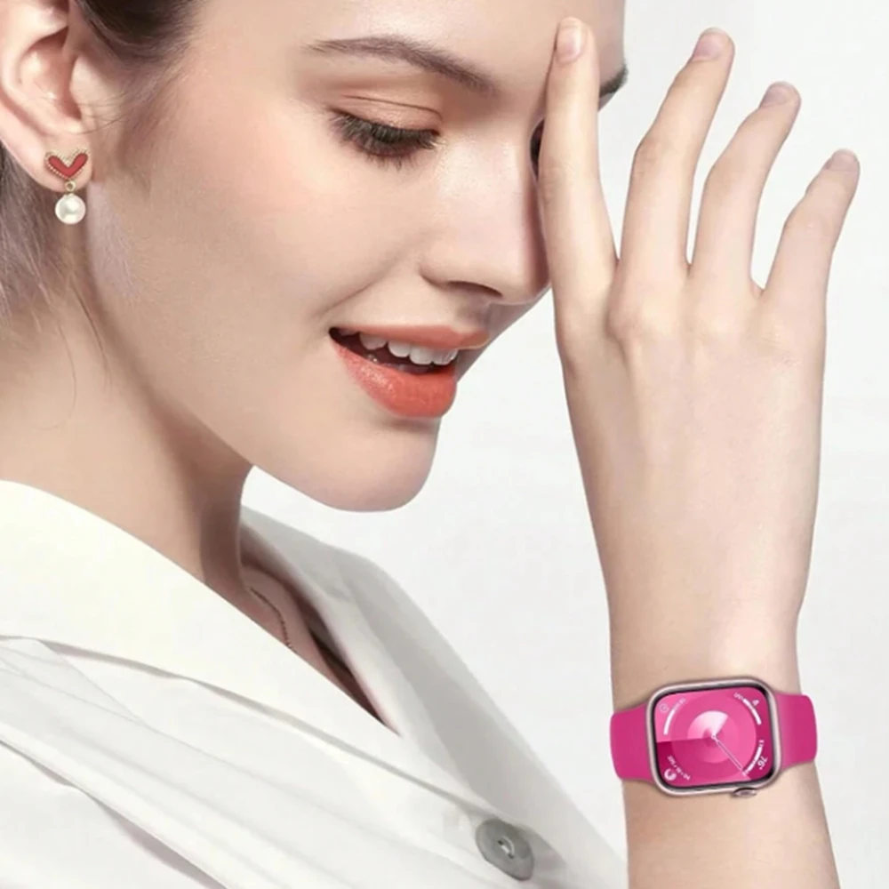 Silicone loop For Apple Watch band for iwatch women 10/9/7/ 38mm 40mm 41mm 42mm 44mm 45mm 46mm Strap