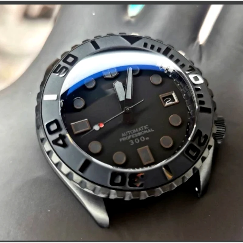 Cristal de zafiro plano para hombre, AR mm con revestimiento de 31,5 cristal de cristal rojo y azul, compatible con Seiko SKX007 SKX009 SRPD abulone