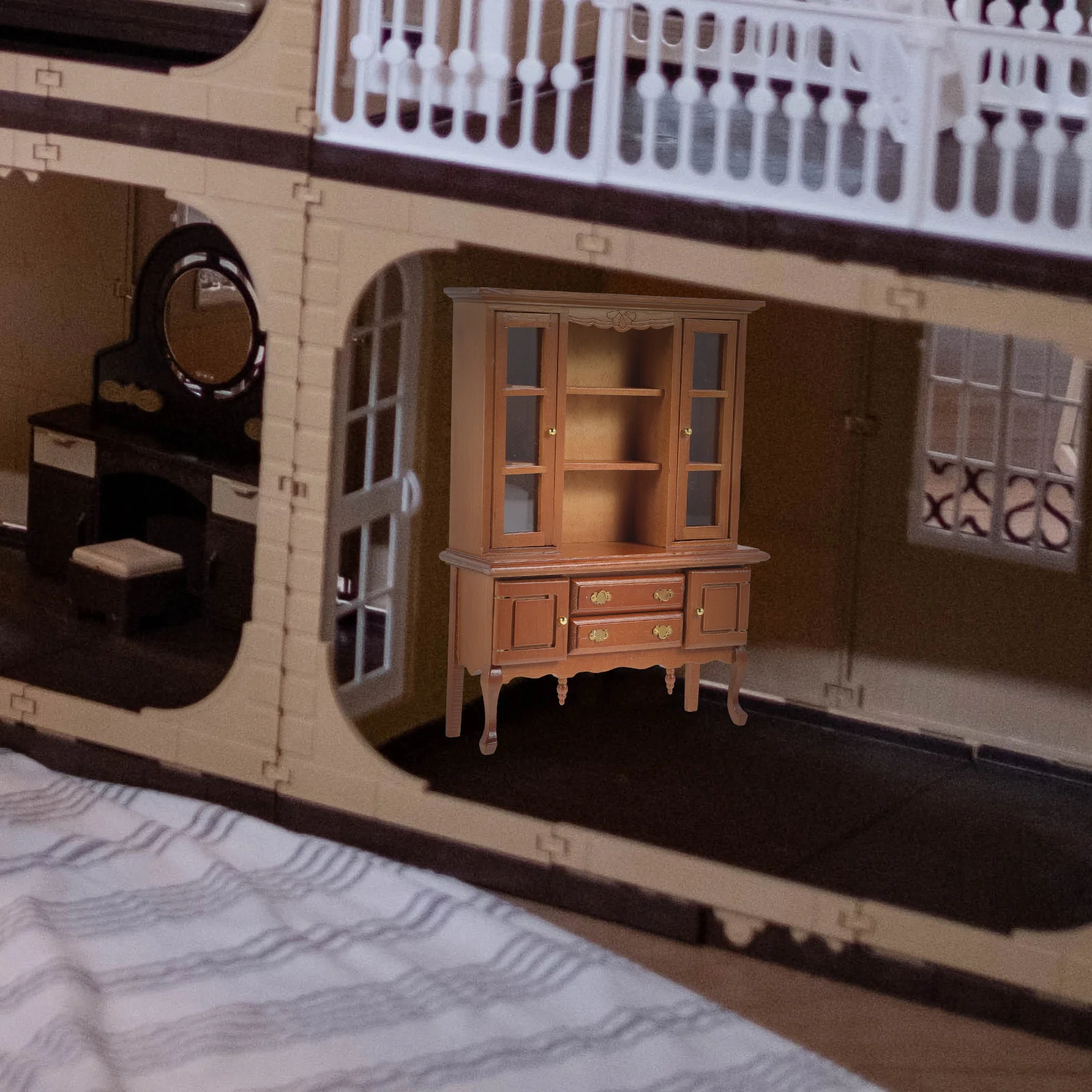 Scaffali 1:12 Casa delle bambole Mobili in miniatura Modello Ornamenti Artigianato in legno Scena Cabinet Fata Decor Miniature Bambino