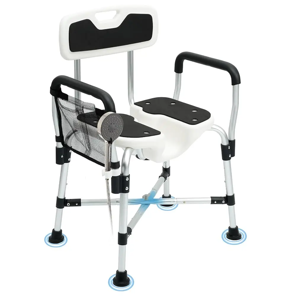 

Shower Chair For Inside Shower, Shower Seats For Adults, Heavy Duty Shower Chair For Elderly, Shower Chair With Padded A And