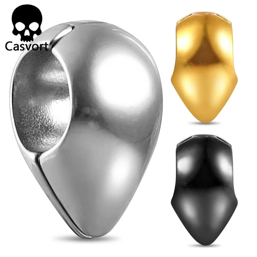 Casvort 2PCS 10mm Water Droplet Ear Weights Hanger Ear Plugs for Stretched Lobe 316 Stainless Steel Piercing Women Body Jewelry