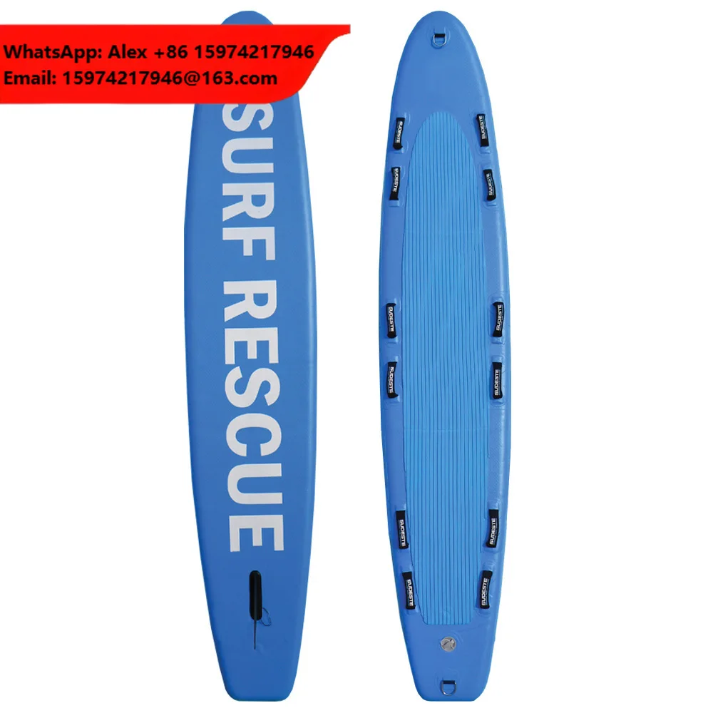 320x56x10cm Blue Water Life Saving Equipment Drop Stitch Inflatable Sup Lifeguard Surf Rescue Board