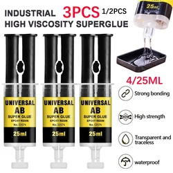 1-3pcs 4/25ml Box Epoxy Resin AB Adhesive Waterproof & High Temperature Resistant All-Purpose Repair Push-Pipe Glue Woodworking