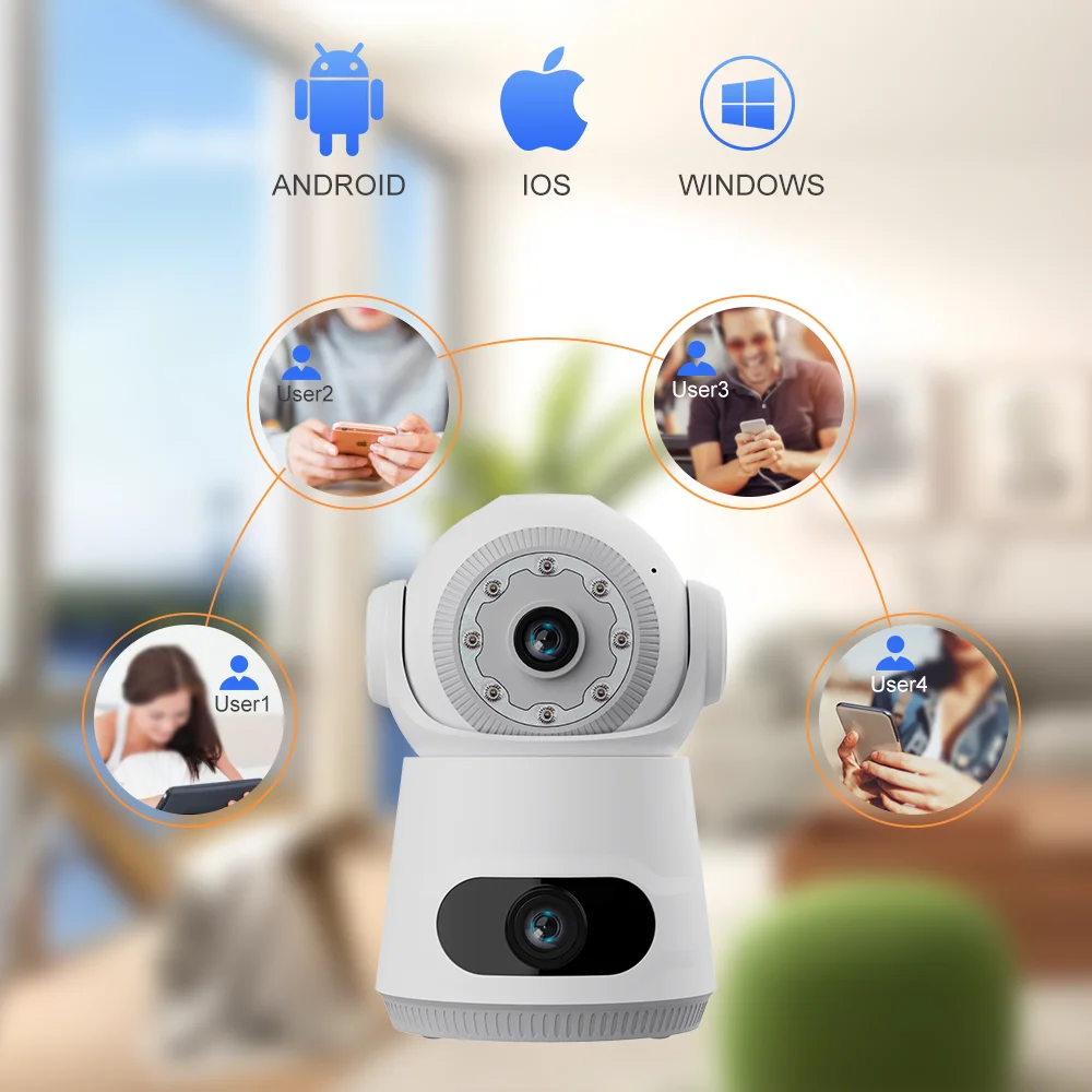4K 8MP PTZ WIFI Camera Dual Lens Dual Screen IP Camera indoor 8MP HD Auto Tracking Security Protection CCTV Surveillance