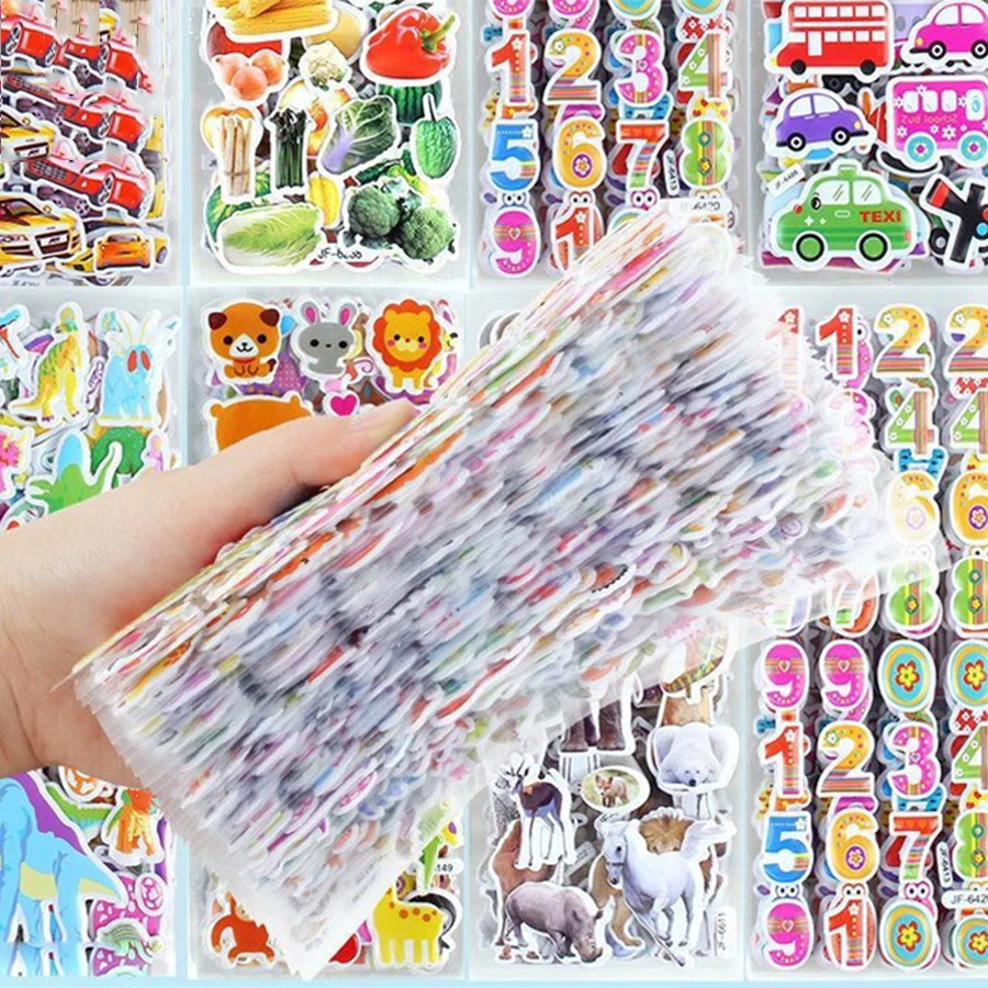 10-40pcs Cartoon Bubble Stickers More Than 100+ Styles Random Ship DIY Decoration Graffiti Stickers Gift for Diary Luggage