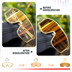 2024Kapvoe Photochromic Red Cycling Sunglasses for Men Blue Outdoor Glasses Mountain Bike New Bicycle Goggles Eyewear Sports