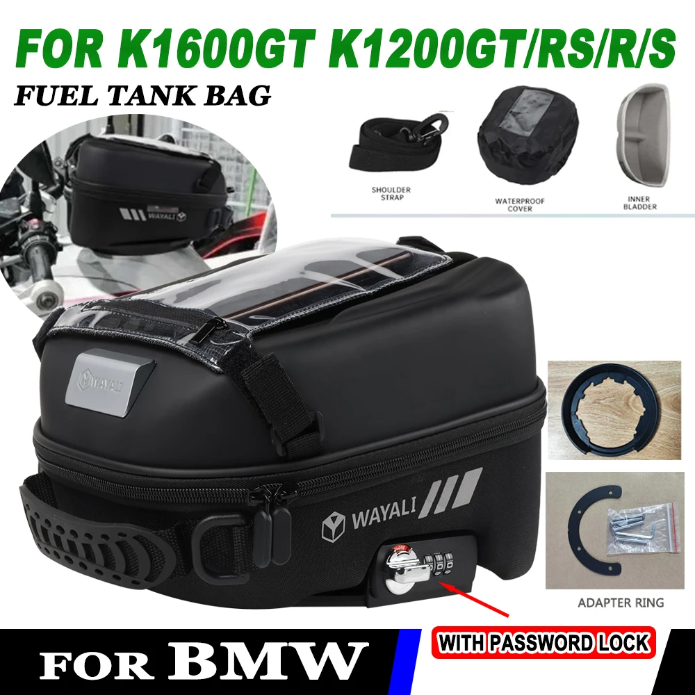 

Motorcycle Tank Bag New Upgraded Large Capacity Password Lock Luggage Backpack for BMW K1200GT K1200RS K1200S K1200R K1600GT