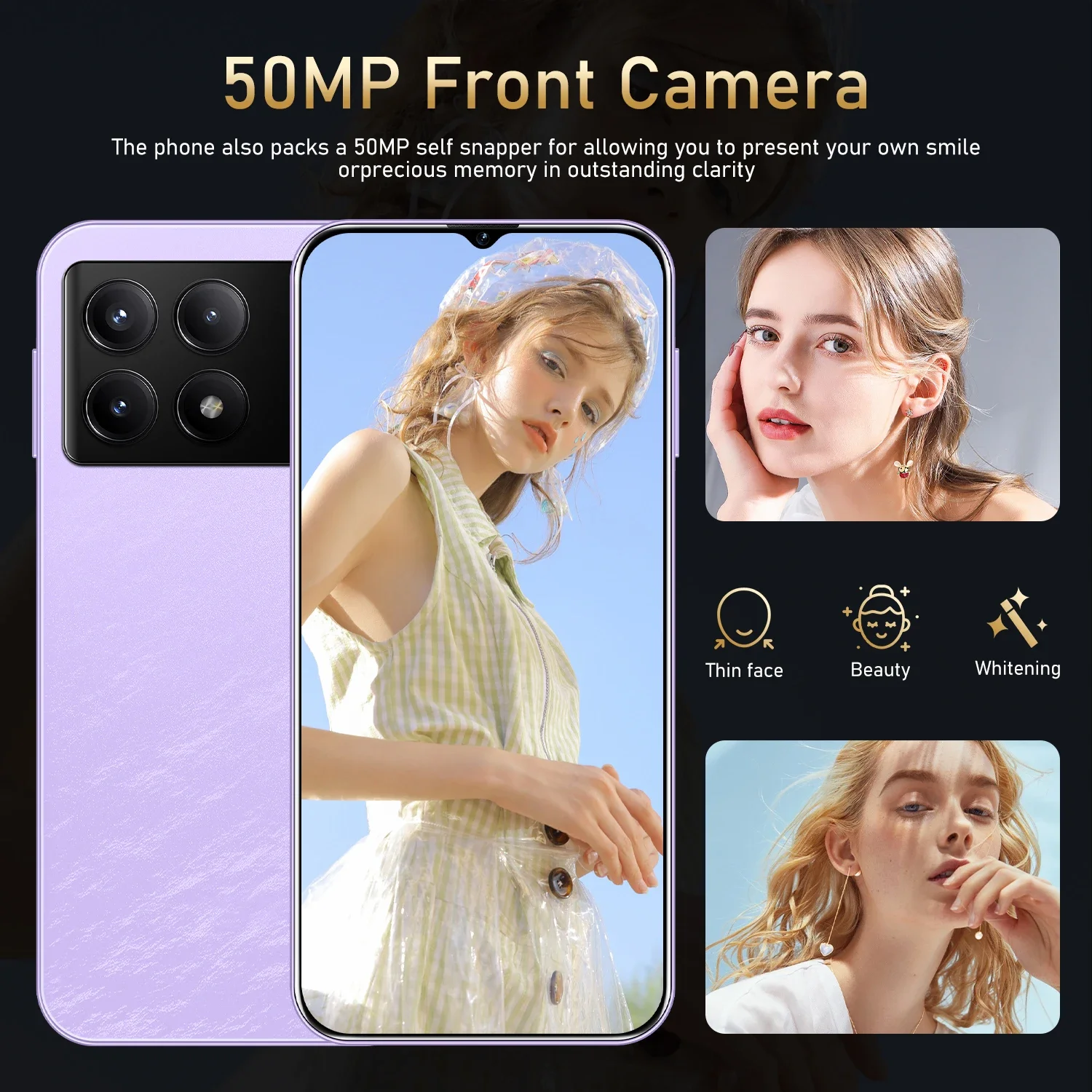 F6 Pro 5G Globale Versie 7.3hd Scherm 22G + 2T 7000Mah Android14 Cellulare Dual Sim Face Ontgrendeld Mobiele Telefoon 108mp Mobiele Telefoon