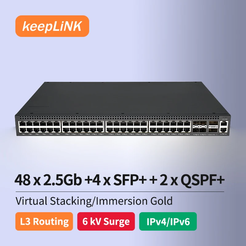 

54-Port Multi-Gigabit Managed Switch with 48-Ethernet 2.5Gb Ports and 4 SFP+ 10Gb and 2-QSFP+ 40Gb