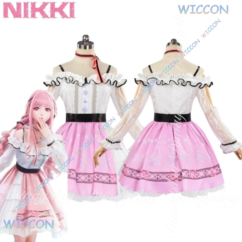 

Game Nikki Cosplay With The Pink Double Twist Wig Cos C/Infinity Nikki The Dress Up For Adventure Pink Dress Cosplay Costume