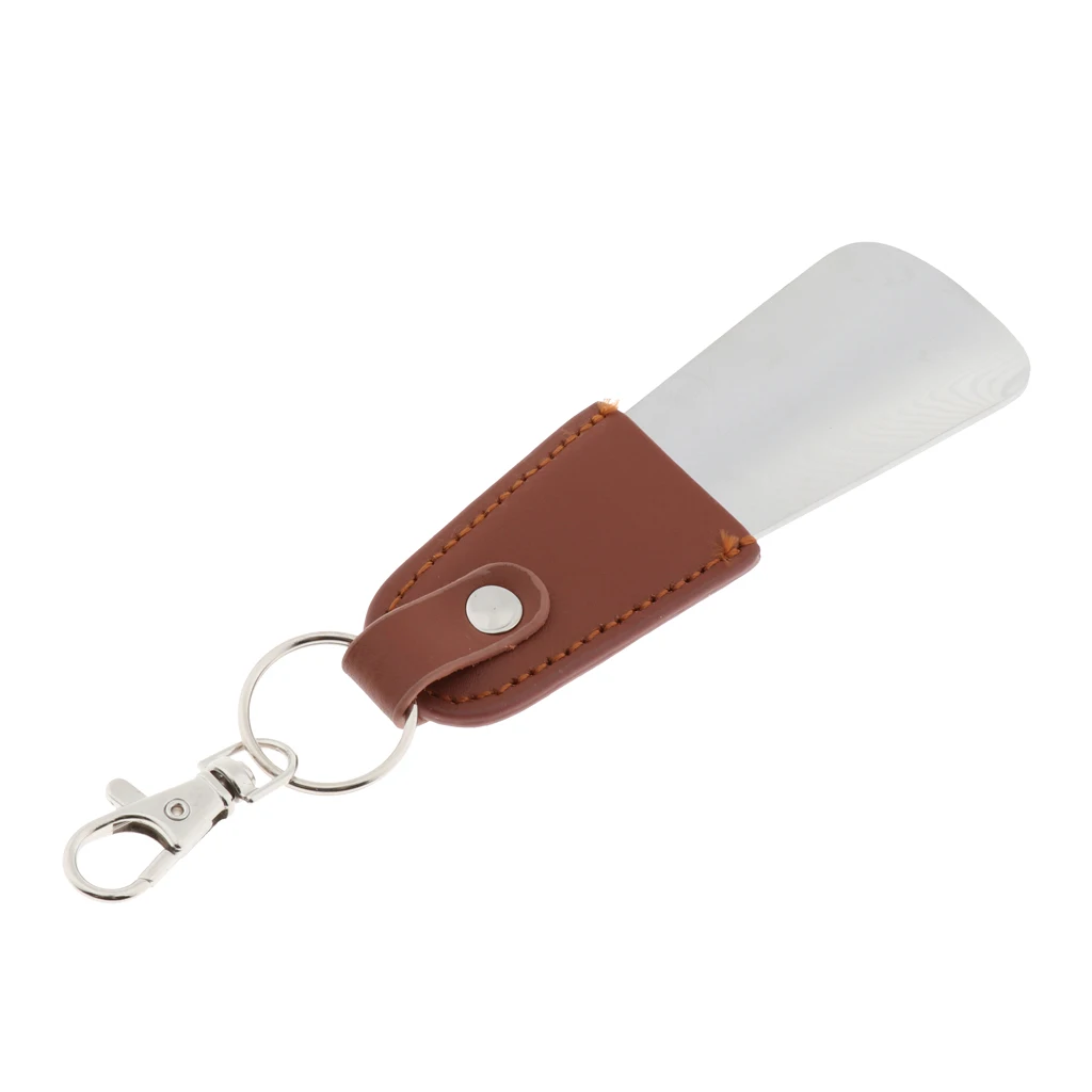 Vintage Travel Shoehorn Metal Keychain Flexible Shoe Lifter Portable Shoe Spoon for Home Office