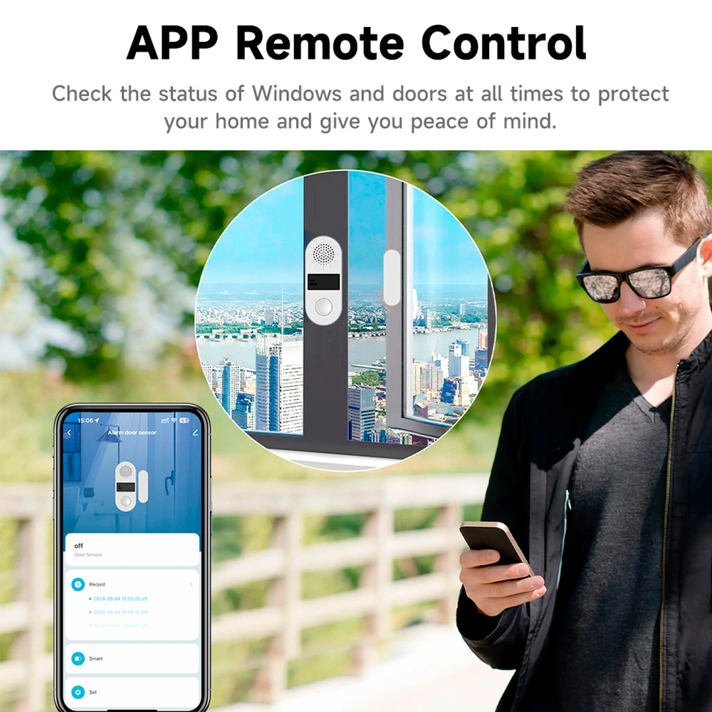 Tuya-WiFi مستشعر باب مع صوت وإنذار ضوئي ، 130 ديسيبل ، ZigBee ، مستشعر نافذة ، تطبيق منزلي ذكي ، جهاز تحكم عن بعد ، مساعد منزلي