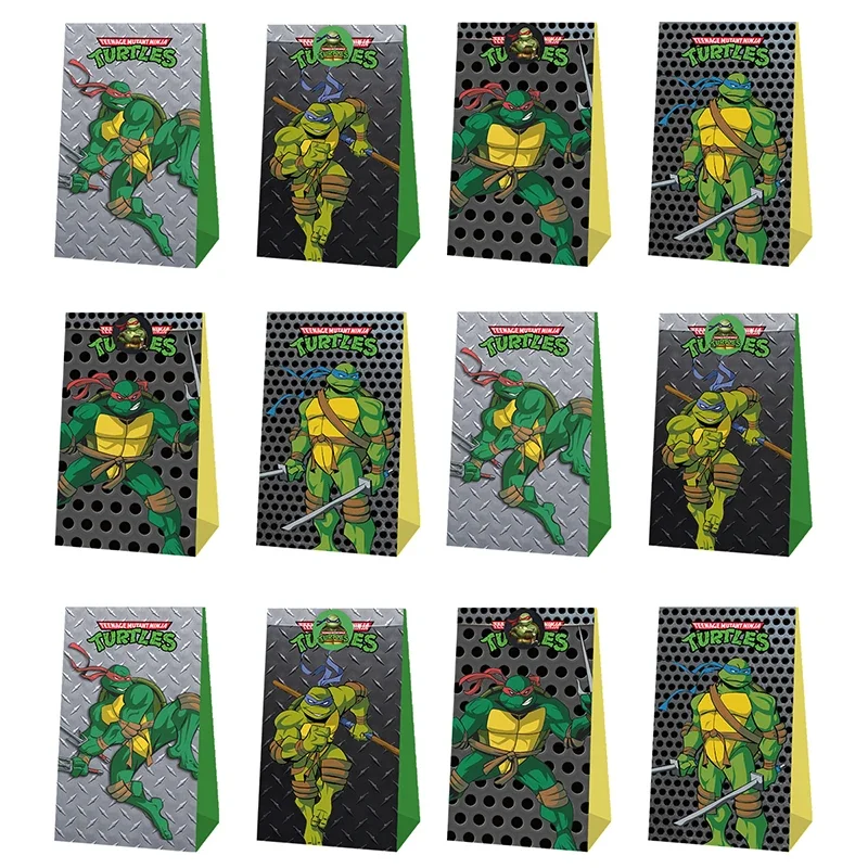 

12/24/36pcs Teenage Mutant Ninja Turtles Birthday Party Decor Candy Gift Bag Snack Paper Cartoon Candy Gift Bag Party Supplies