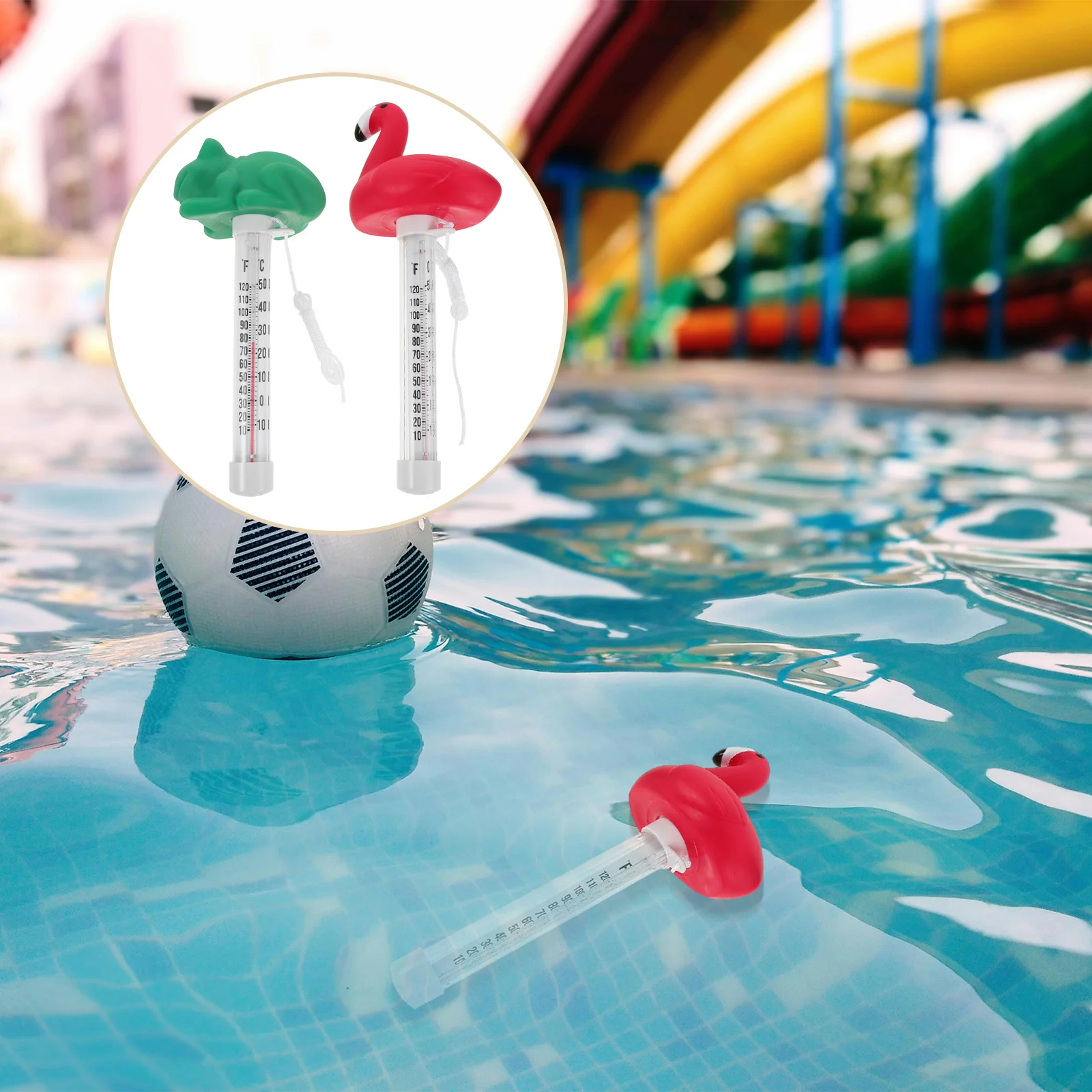 

Floating Swimming Pool Thermometer Pool Water Temperature Gauge String Attachment for Hot Tubs Spas Outdoor Indoor Use
