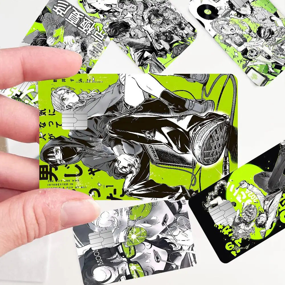 Der Kerl wurde sie in einem Kerl nicht im Film interessant. Anime-Aufkleberfolie, Skin-Cover für Kreditkarten, Debit, Bankkartenfront