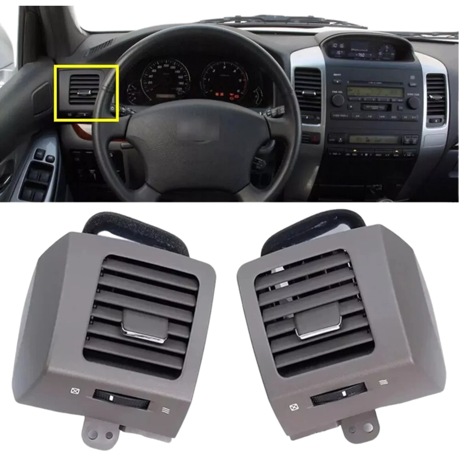 

2 шт. коричневый вентиляционный отверстие для Toyota Land Cruiser Prado 120 Lexus GX470 2003-2009, автомобильные аксессуары