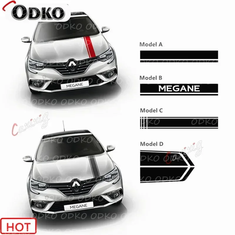 

Автомобильный капот, спортивная полоса для Renault Megane GT RS Coupe, авто крышка двигателя, декоративная наклейка на капот, гоночный стиль, спортивные виниловые наклейки
