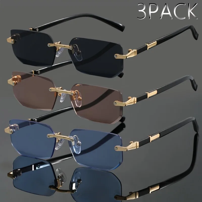 3Pcs Unisex Retro Metal Sunglasses, Ideal for Wedding, Graduation, Party & Xmas Gifts