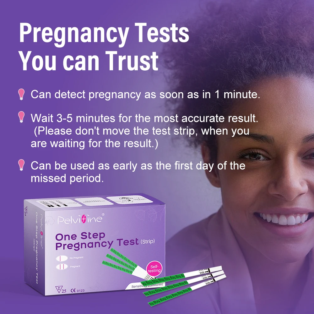 Bardaklı Pelvifine Gebelik Testleri, Ev Algılama için Toplu hCG Test Şeritleri, %99\'dan Fazla Doğruluk, Ayrı Ayrı Sarılmış, 25 Sayısı