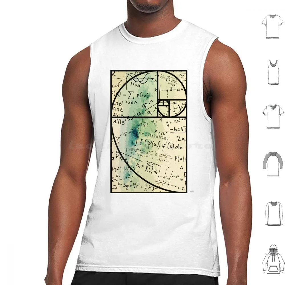 Fibonacci Golden Ratio Spiral Tank Tops Print Cotton Fibonacci Spiral Sequence Science Math Fib Prime Golden Ratio