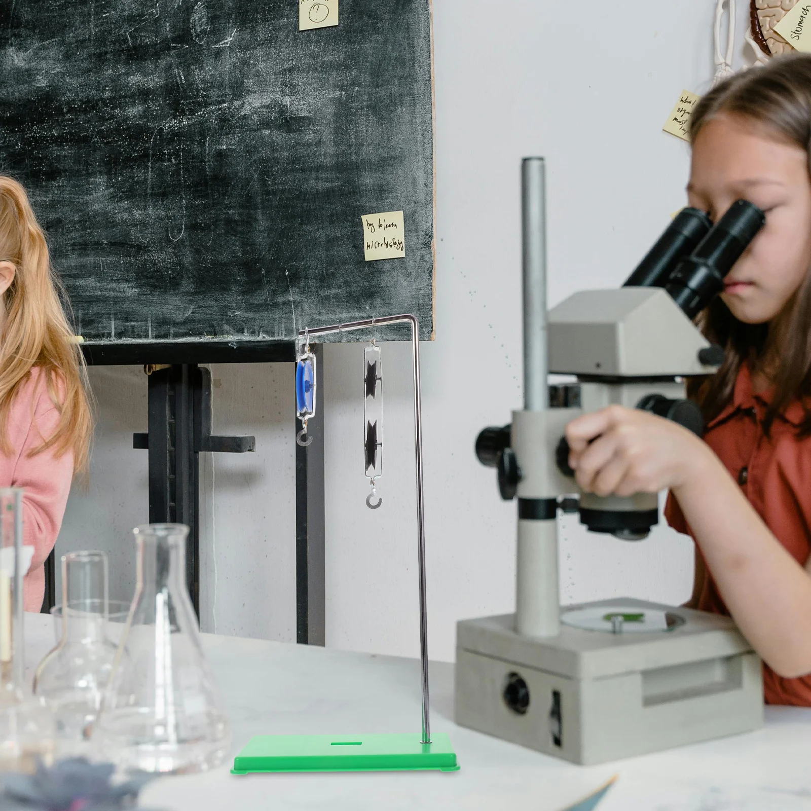 

1Set Pulley System Kit Science Experimental Tool Physics Teaching Set Pulley Block and Bracket for Mechanics Study Physics