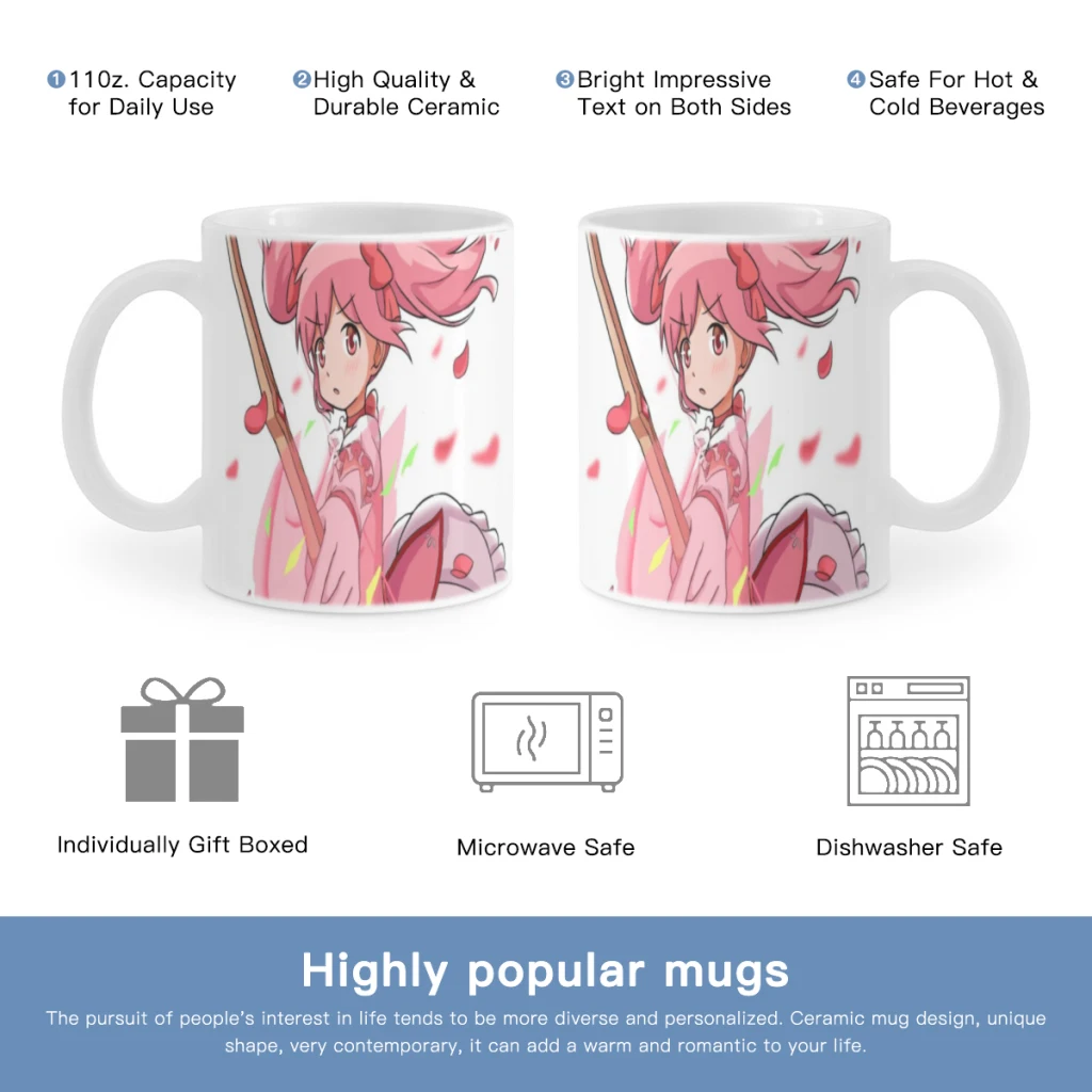 Puella Magi Madoka Magica Free shipping Coffee Cups Ceramic cups creative cups and cute mugs Personalized Gift Cup For Tea