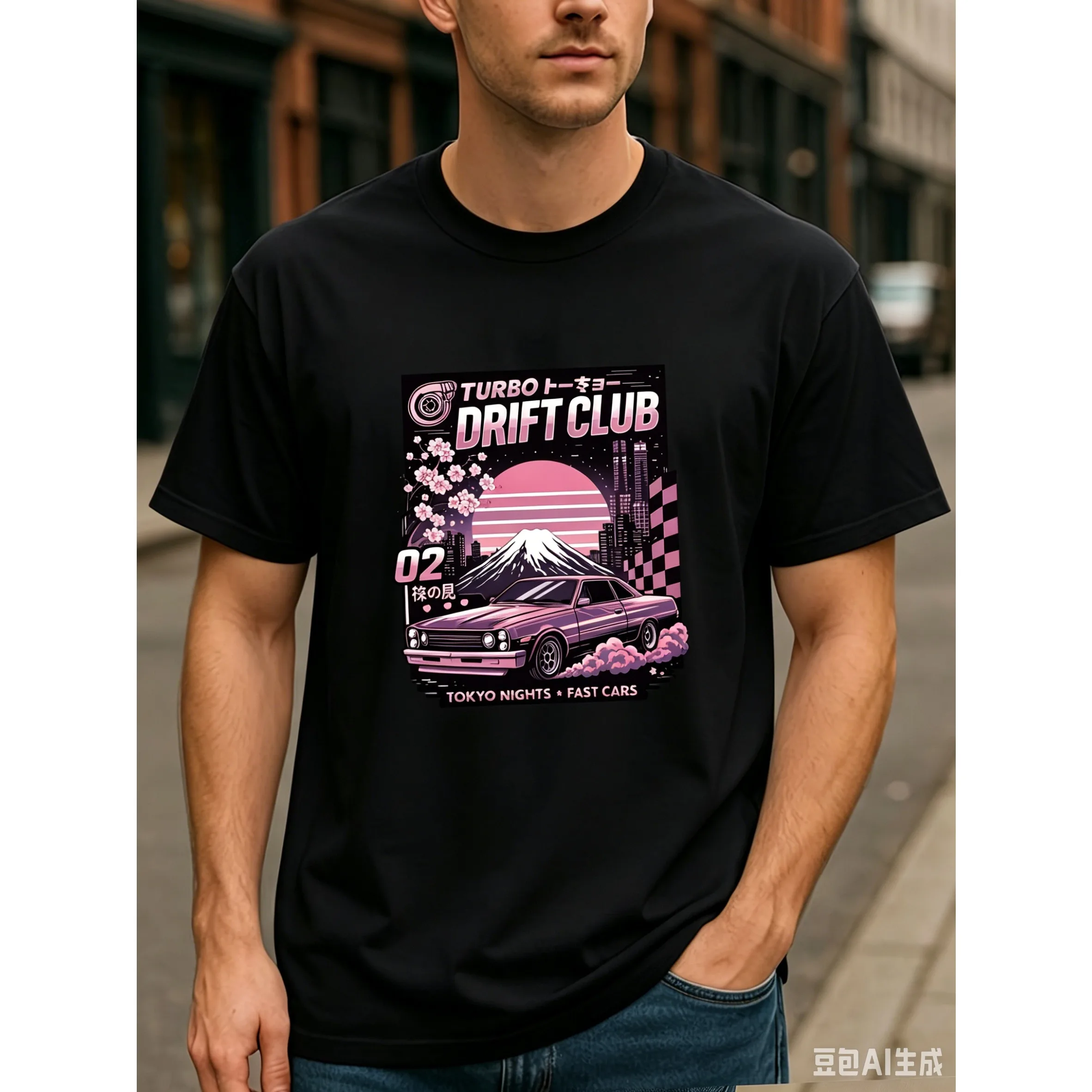 도쿄 드리프트 클럽 카 프린트가 있는 남성용 100% - Street Fashion Tokyo 리뷰 및 가격