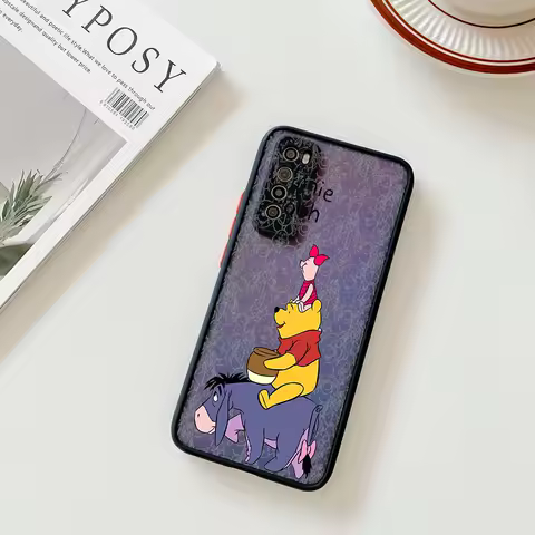 Phone Case For Samsung S21 Plus S24 S23 S22 S20Ultra A53 A54 A71 A72 A73 A34 A51 A52 Winnie the Pooh Cute Translucent Back Cover