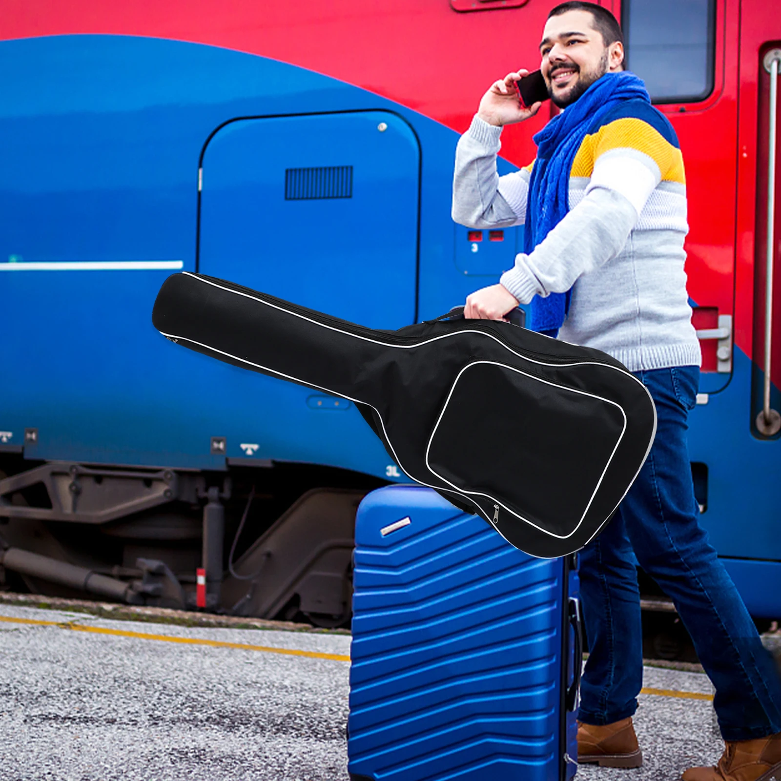 

40 /41 Guitar Bag Electric Case Strap for Acoustic Inches Waterproof Backpack Soft