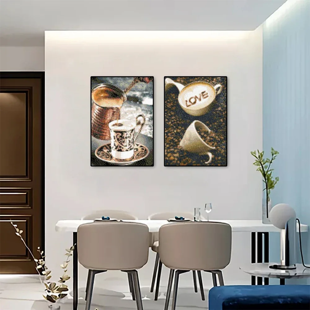 DIY 5D Diamond Painting Kitchen Restaurant Diamond Embroidery Bread Coffee Picture Rhinestone Mosaic Cross Stitch Kit Home Décor