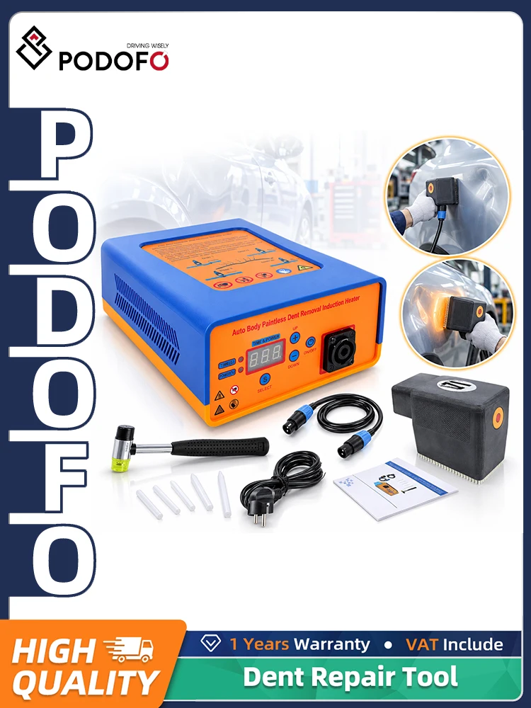 Podofo 1380W – narzędzie do naprawy wgnieceń w karoseriach samochodowych, wykorzystujące technologię indukcji, przeznaczone do naprawy wgnieceń w aluminiowych karoseriach, w zestawie z etui do — 2