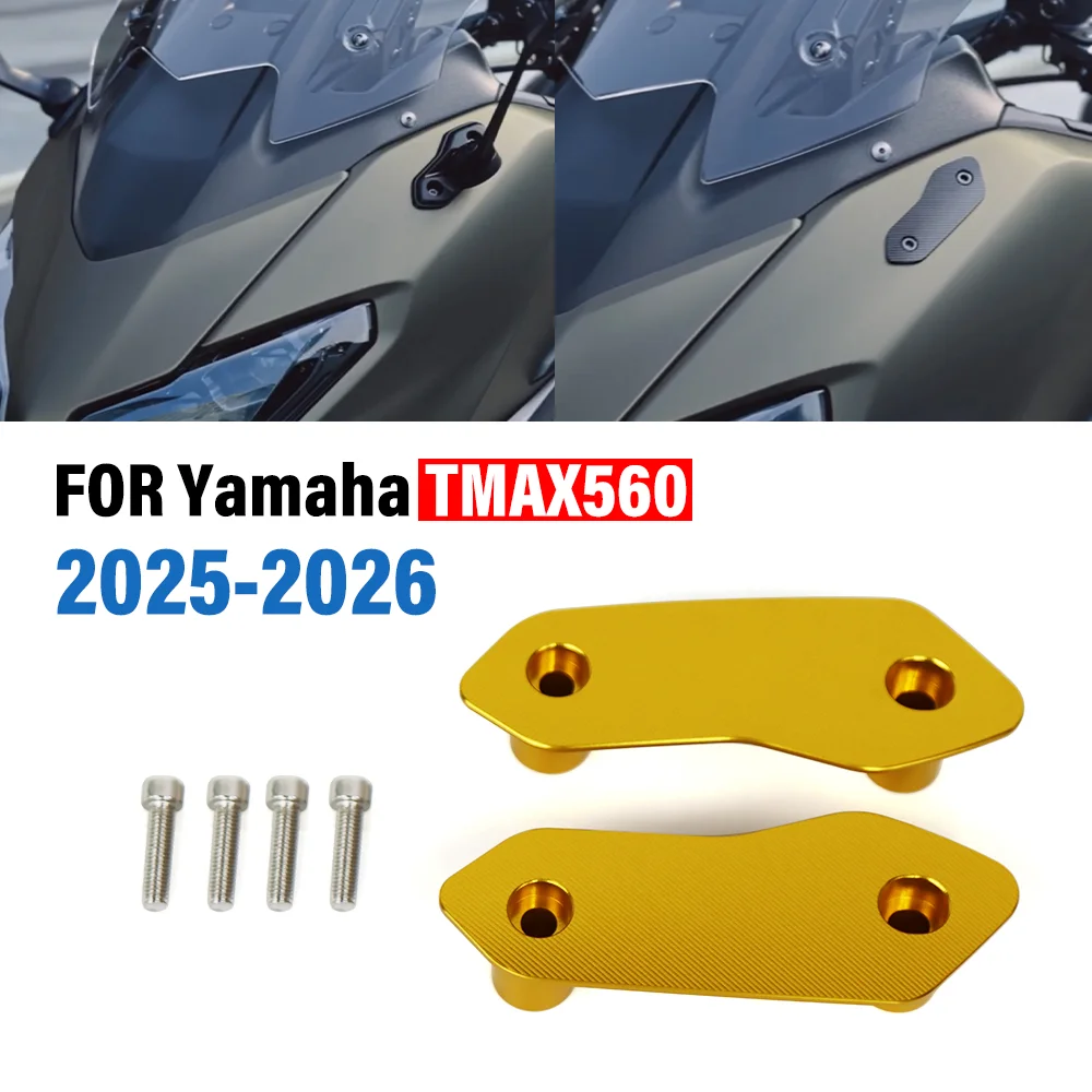 

For Yamaha TMAX 560 T-MAX TECH 2025- Motorcycle Mirror Hole Rearview Mirrors Rear Base Baffle Eliminators Cap Filling Decoration