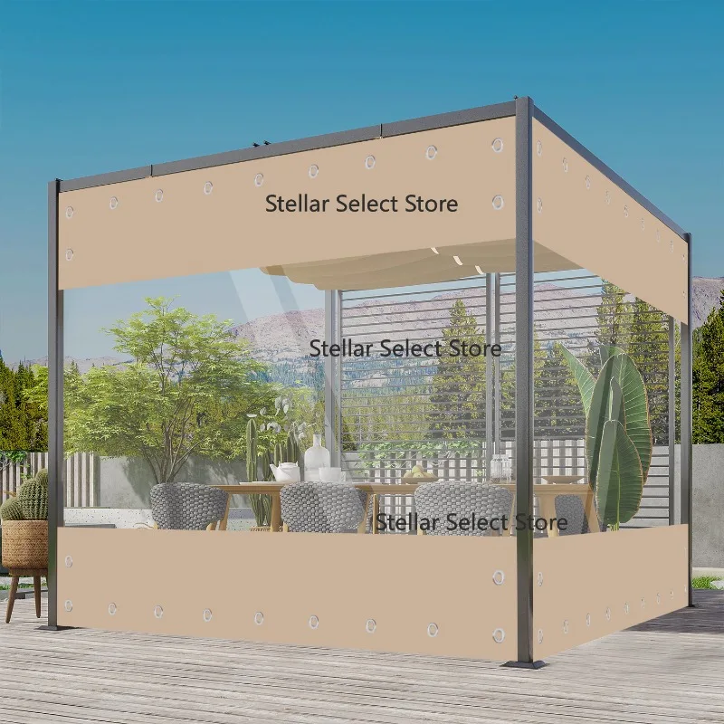 Consult before placing an order Waterproof Transparent PVC Tarpaulin With Eyelets 0.55mm Weatherproof Outdoor T