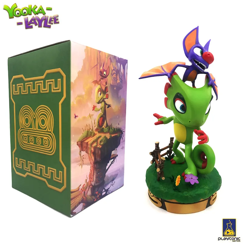 Yooka-laylee Switch Modelo figura PVC 12 pulgadas con pluma llavero broche temático postal juguetes figuras de acción regalo de Navidad