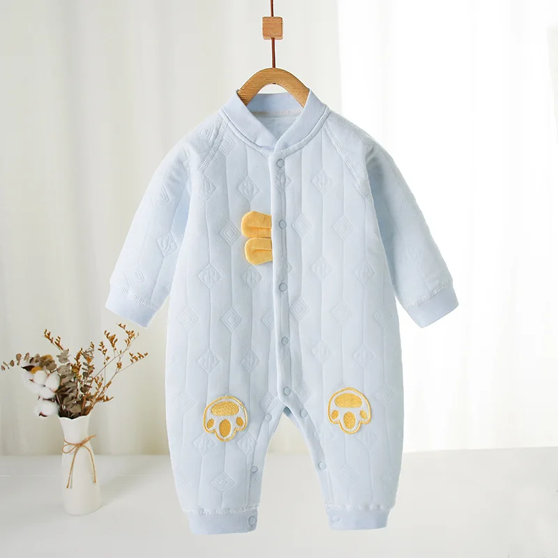 

New Autumn and Winter Baby Jumpsuit with Three Layers for Warmth Baby Onesies For Girls Long Sleeve Cotton Spring Autumn Winter