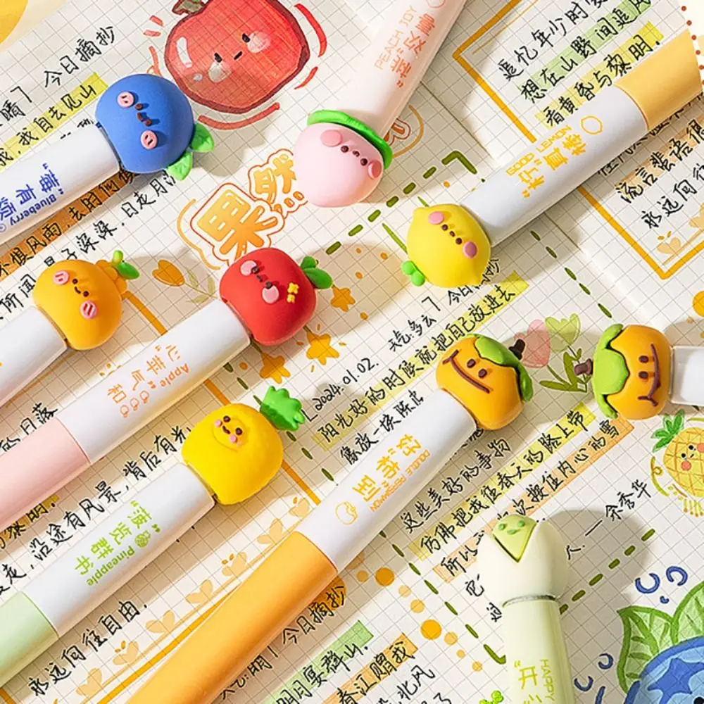 

4 шт., высокое качество, 0,5 мм, гелевая ручка с черными чернилами, вращающаяся ручка с фруктами, декор, быстросохнущая нейтральная ручка, шариковая ручка с наконечником CS для студентов