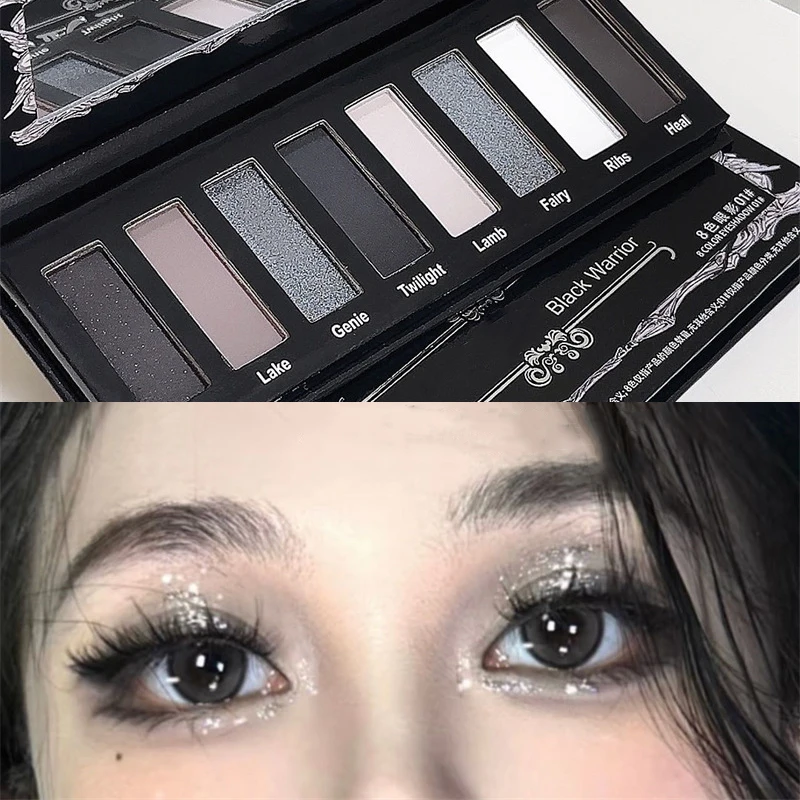 Palette di ombretti fumosi 8 colori, kit di trucco impermeabile metallizzato opaco luccicante a lunga durata per le donne, feste di Halloween, cosplay