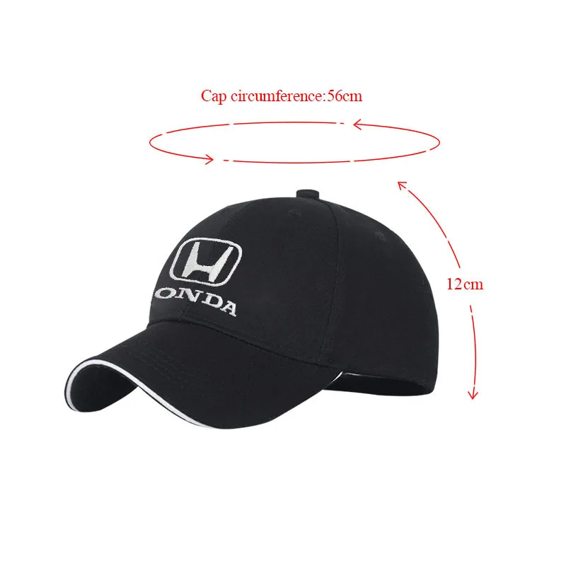 Car Baseball Cap Outdoor Adjustable Casual Sunscreen Hat For Honda Civic Odyssey HR-V City Accord Jazz Car Styling Accessories