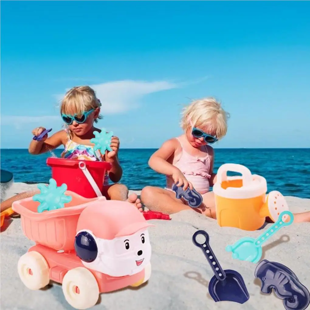 6 Pieces Kids Dog Beach Car Sand Tool Dump Truck Game Toys Random Color